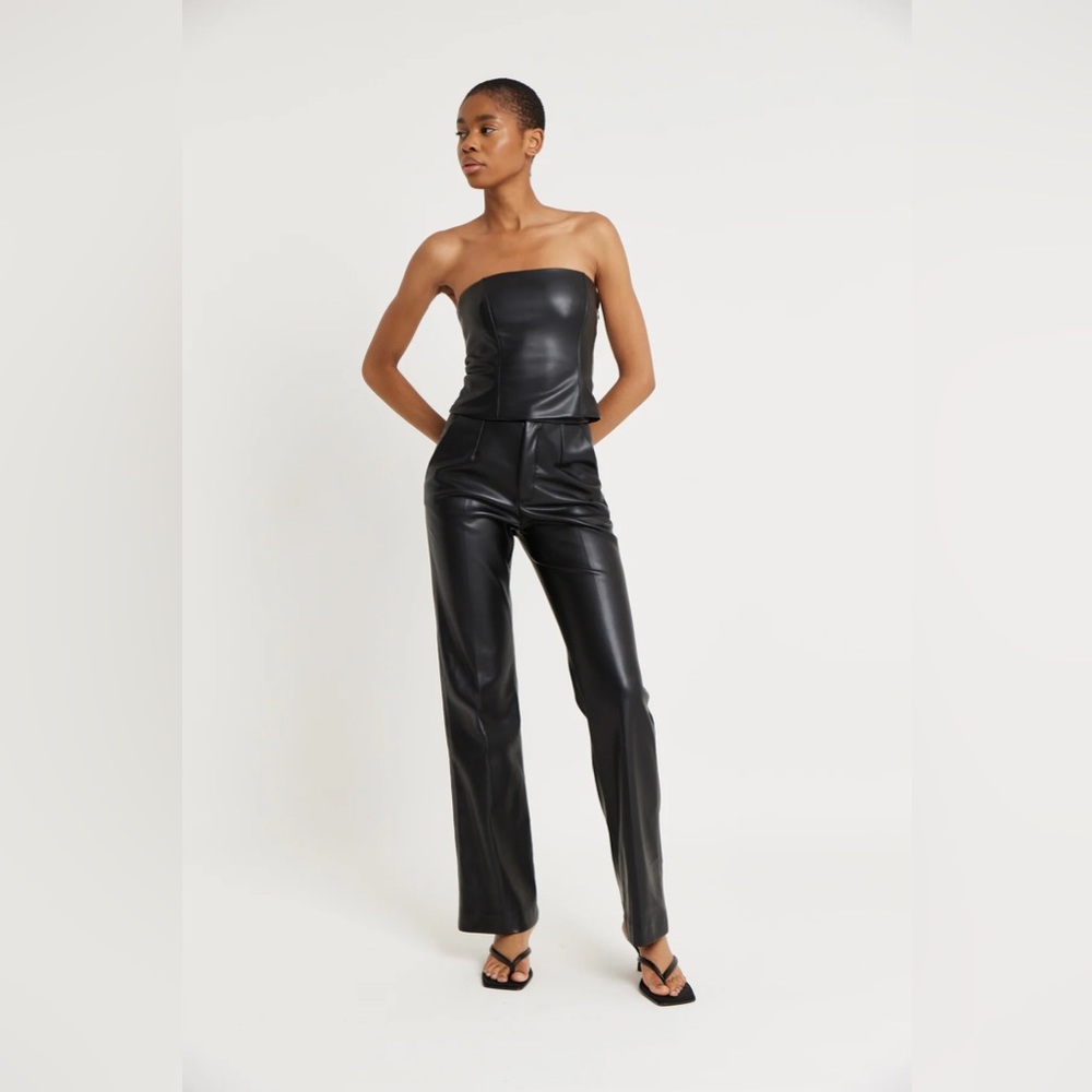 BOA TAILORED LEATHER STRAIGHT LEG TROUSERS